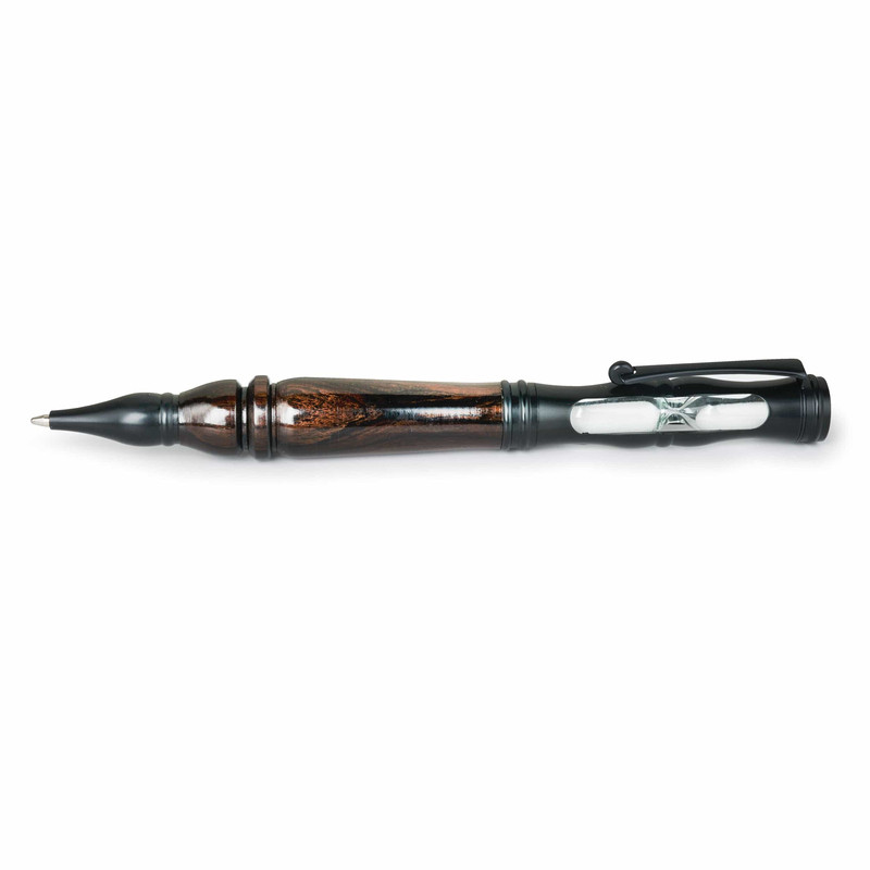 Hourglass Twist Ballpoint Pen Kit - Finish:Flat Black Pearl